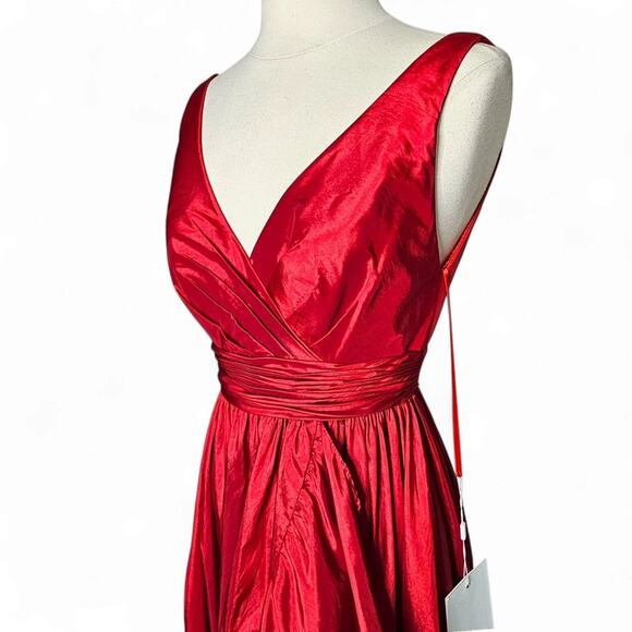 Mac Duggal Taffeta High Low Ruffle Gown in Red Size 2 New With Tag - Picture 5 of 14